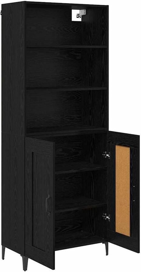 VidaXL Dressoir Wandgemonteerd 2 pcs Zwart eiken Bewerkt hout - Foto 2