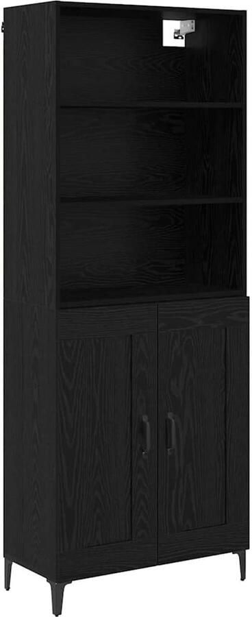 VidaXL Dressoir Wandgemonteerd 2 pcs Zwart eiken Bewerkt hout