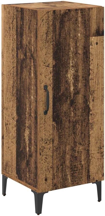 VidaXL Dressoir Wandgemonteerd Oudhout 34 5 x 34 x 90 cm Bewerkt hout