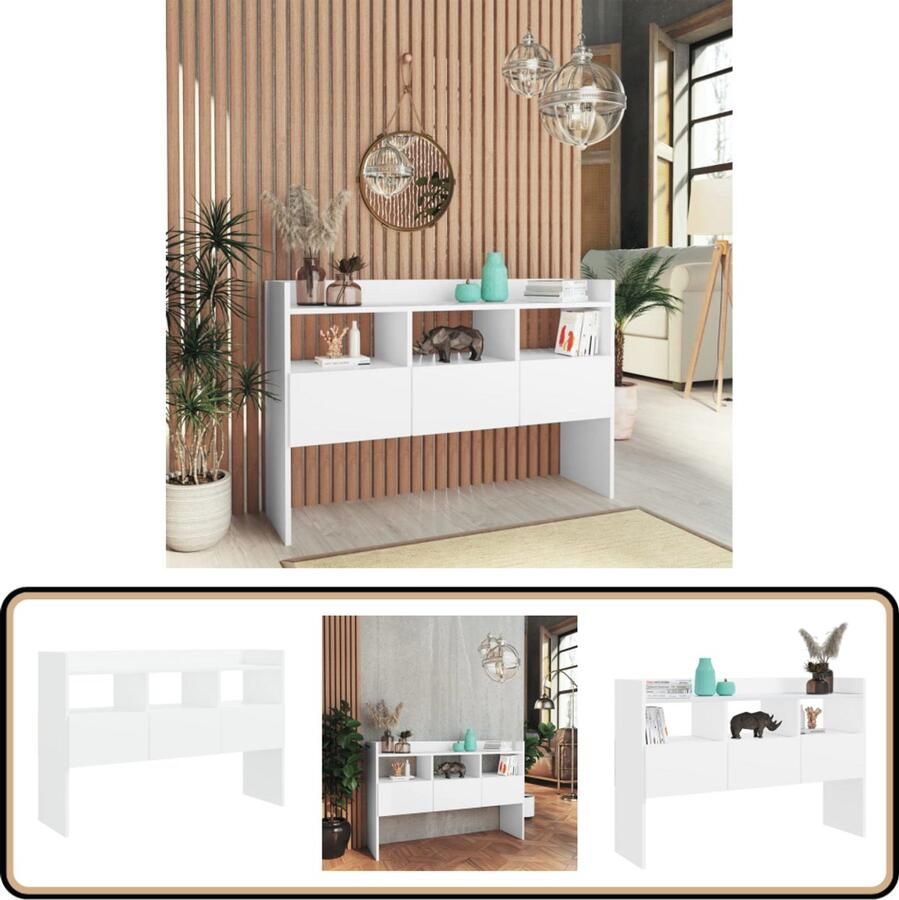 VidaXL Dressoir Wit 105x30x70 cm Bewerkt hout Dressoir Meubels Salontafel Tv Tafel Houten Dressoir