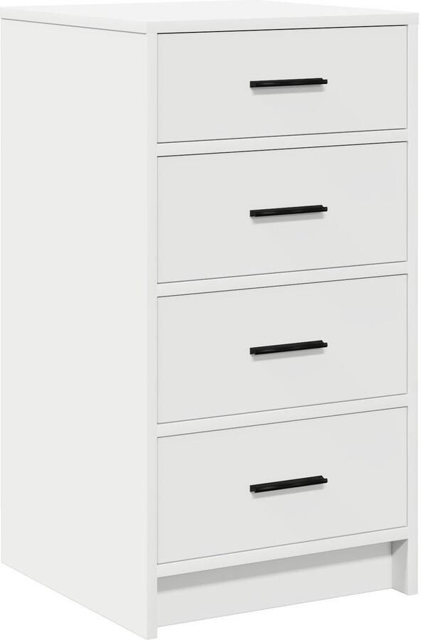 VidaXL Sideboard Wit Bewerkt hout 40 x 41 x 75 cm Buffet Rechthoekig