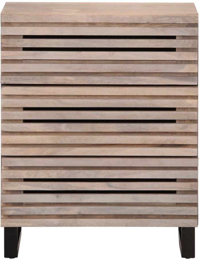 The Living Store Dressoir 60x34x75 cm massief mangohout wit Dressoir Commode Vintage Dressoir Landelijk Dressoir Houten Dressoir - Foto 2