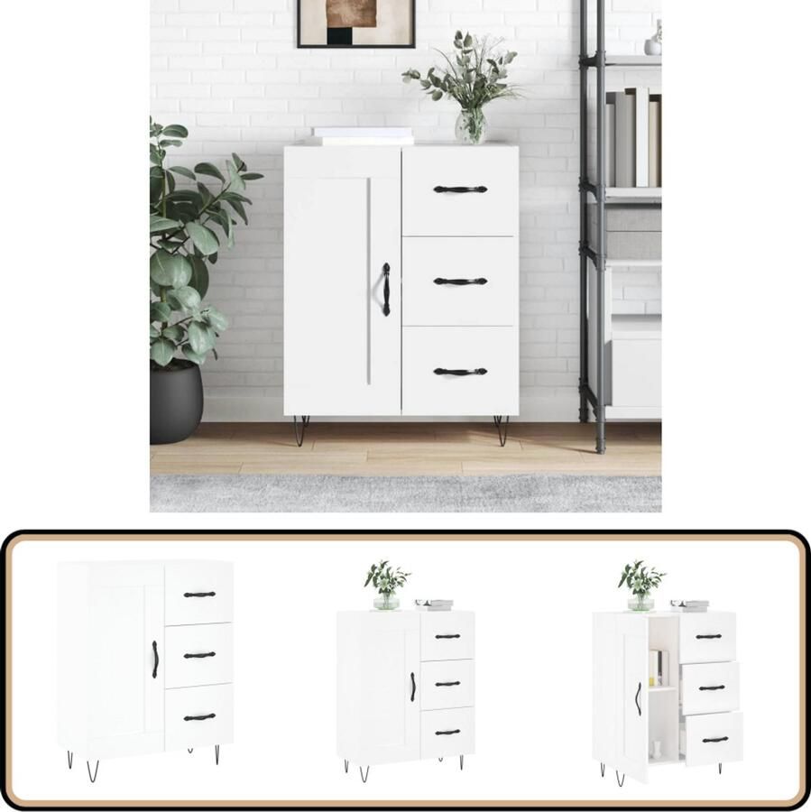 VidaXL Dressoir Wit 69 5x34x90 cm Bewerkt Hout Dressoir Houten Dressoir Witte Dressoir Vintage Dressoir Salontafel