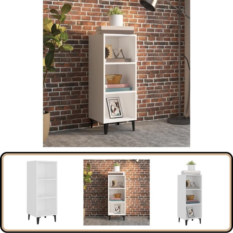 VidaXL Dressoir Wit Bewerkt hout 90 cm hoog Dressoir Meubels Salontafel Tv Tafel Bergruimte