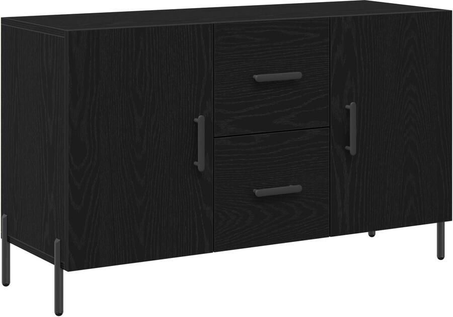 VidaXL Dressoir met lade Zwart eiken 100 x 36 x 60 cm Bewerkt hout