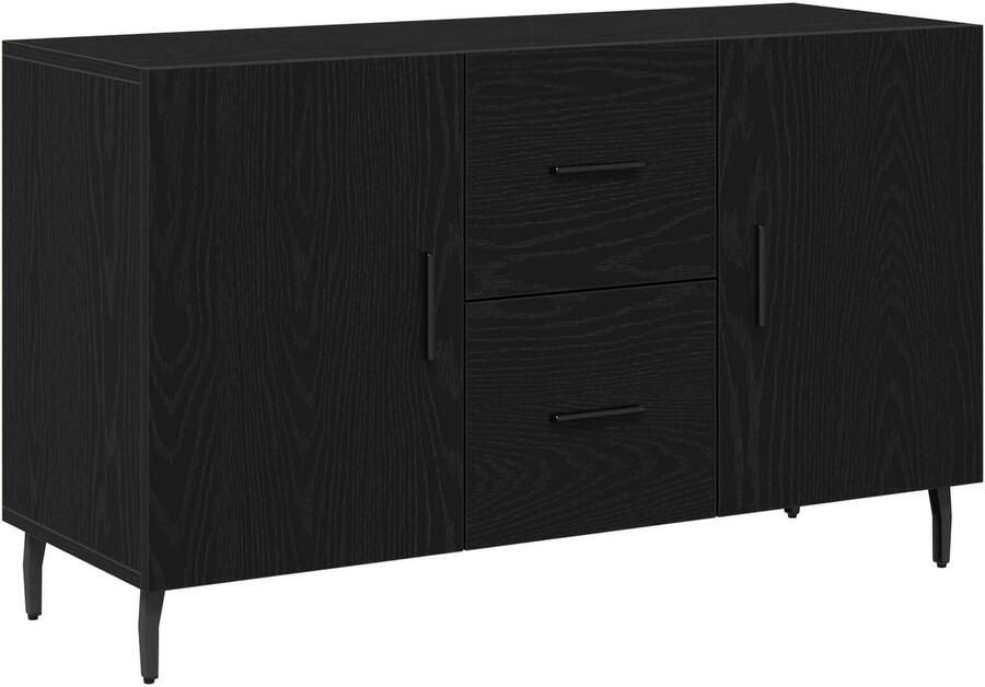 VidaXL Dressoir Zwart Eiken Hout 100 x 36 x 60 cm Buffet Rechthoekig - Foto 2