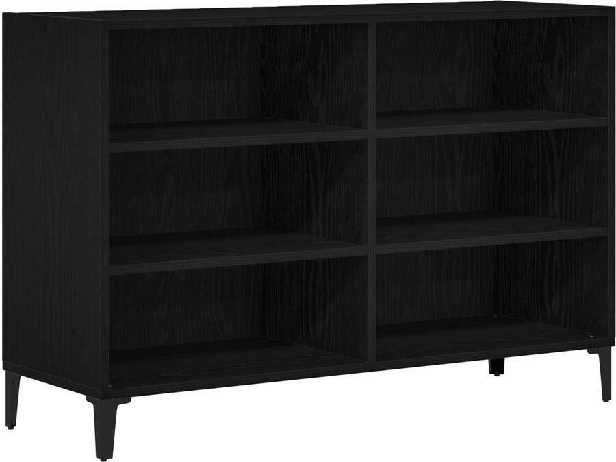 VidaXL Dressoir Zwart Eiken Bewerkt hout Groot Dressoir Rechthoekig