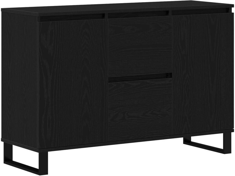 VidaXL Dressoir met lade Zwart eiken 101 5 x 35 x 70 cm Bewerkt hout