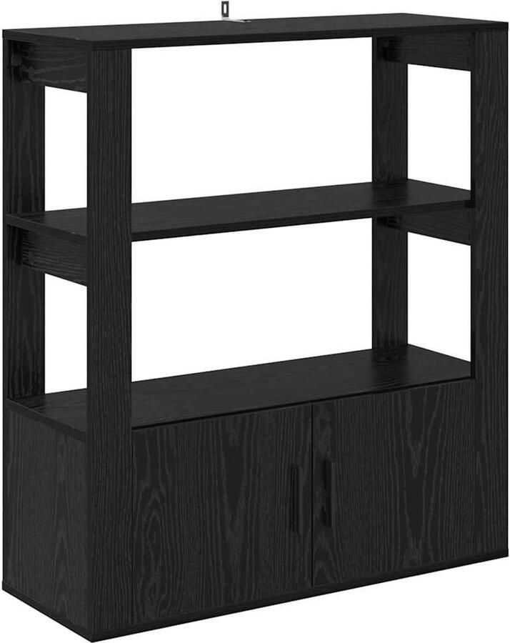 VidaXL Dressoir Zwart eiken 30 x 80 x 90 cm Bewerkt hout