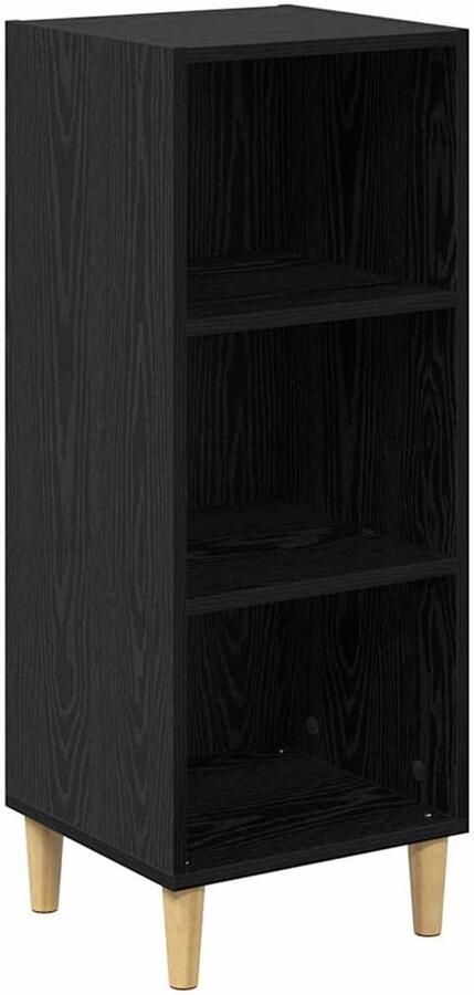 VidaXL Dressoir Zwart eiken 32.5 x 34.5 x 90 cm Bewerkt hout