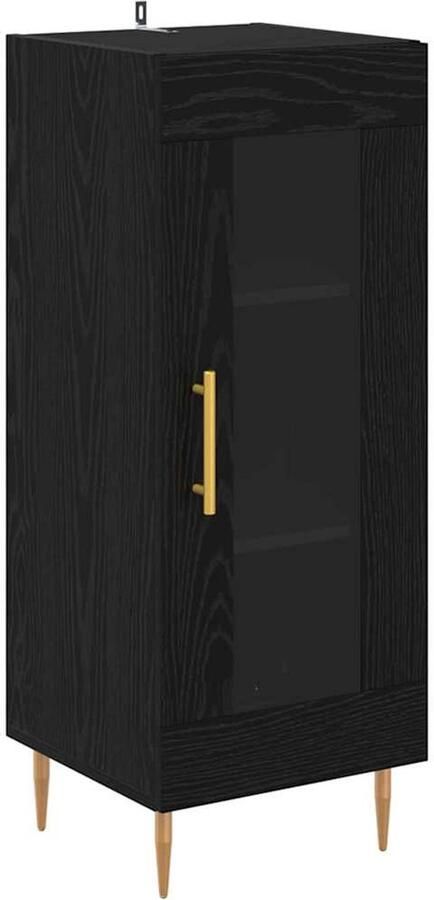 VidaXL Dressoir Zwart eiken 34 x 34 5 x 90 cm Bewerkt hout