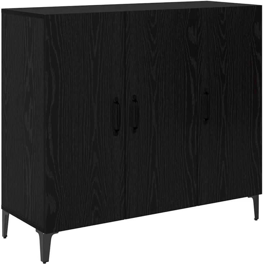 VidaXL Dressoir Zwart eiken 34 x 90 x 80 cm Bewerkt hout