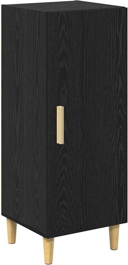 VidaXL Dressoir Zwart eiken 34.5 x 34 x 90 cm Bewerkt hout