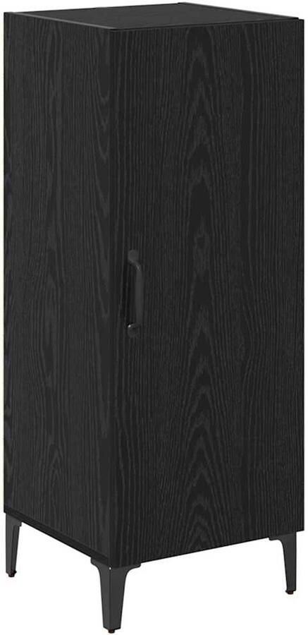 VidaXL Dressoir Zwart eiken 34.5 x 34 x 90 cm Bewerkt hout