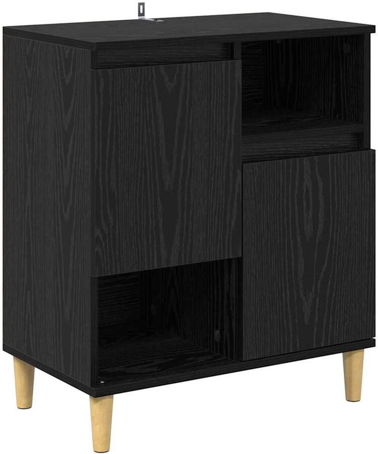 VidaXL Dressoir Zwart eiken 35 x 60 x 70 cm Bewerkt hout