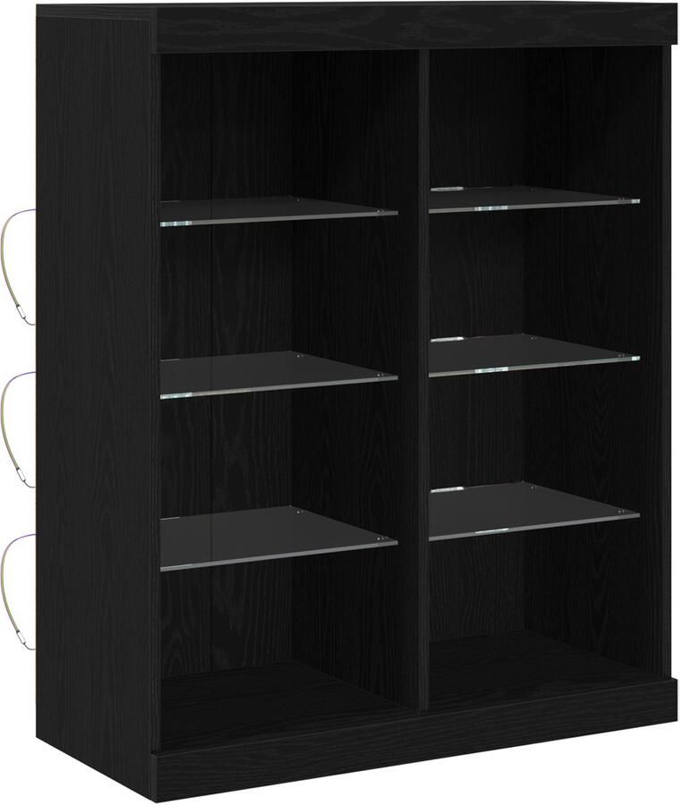 VidaXL Sideboard met LED-verlichting Zwart Eiken 41x37x100 cm