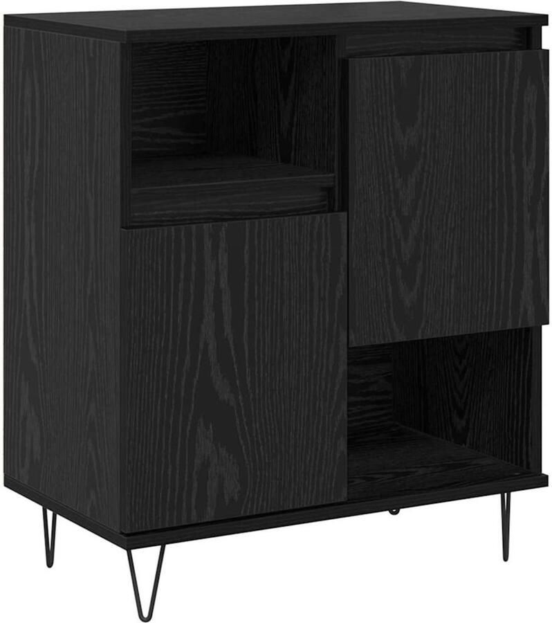 VidaXL Dressoir Zwart eiken 60 x 35 x 70 cm Bewerkt hout