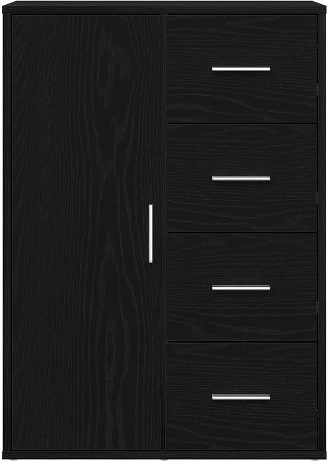 VidaXL Dressoir Zwart eiken Bewerkt hout Middelgroot Deuren Buffet - Foto 2