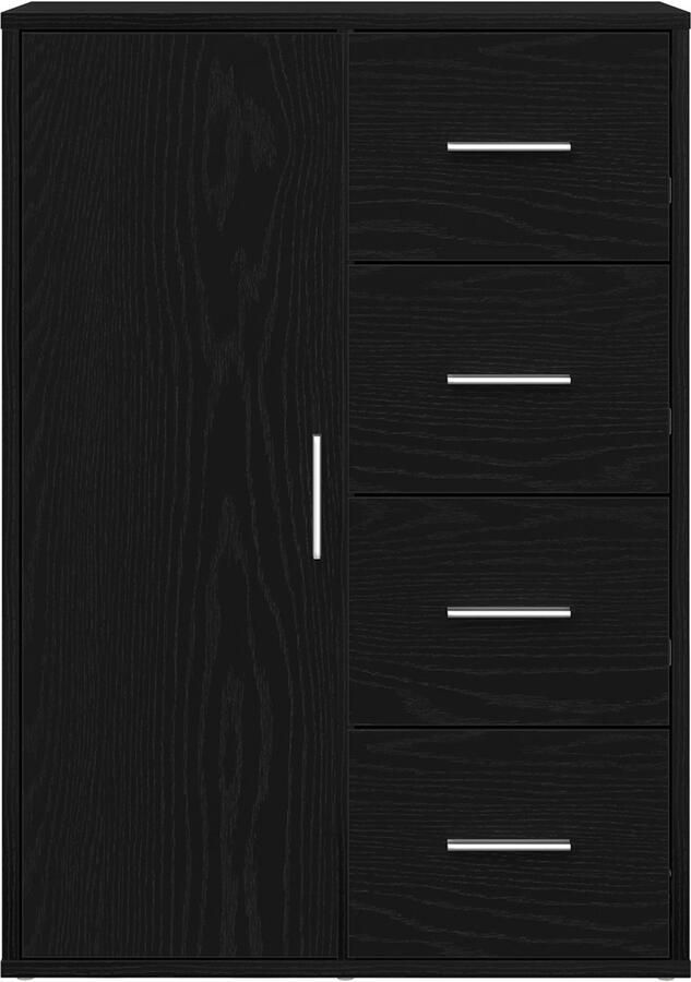 VidaXL Dressoir Zwart eiken Bewerkt hout Middelgroot Deuren Buffet