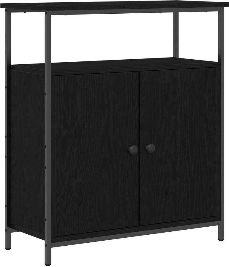 VidaXL Dressoir Zwart Eiken 70x30x80 cm Geengineerd Hout - Foto 2