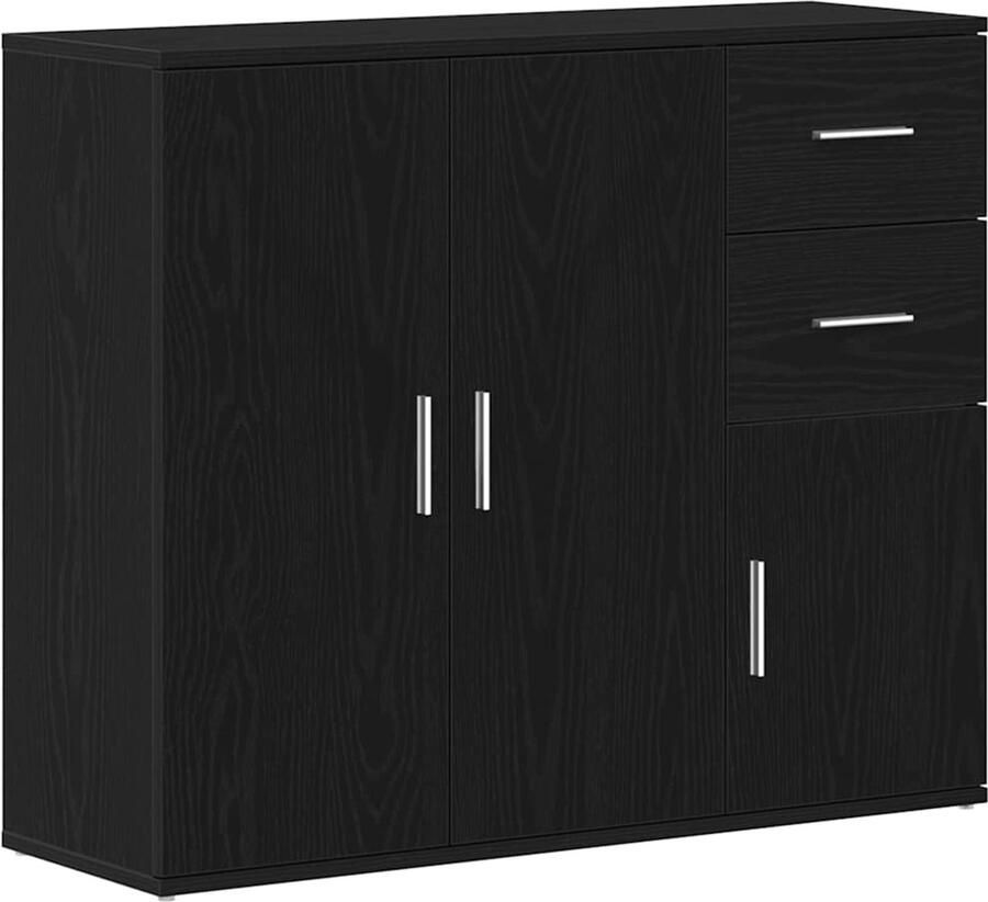 VidaXL Dressoir 91x29 5x75 cm spaanplaat zwart eikenkleurig