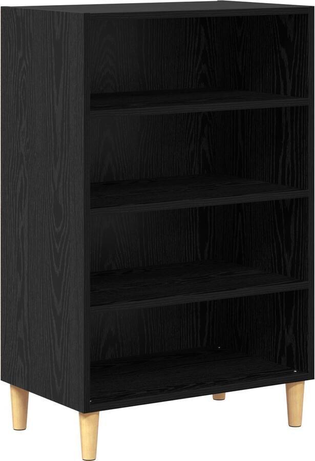 VidaXL Dressoir met plank Zwart eiken 57 x 35 x 90 cm Bewerkt hout