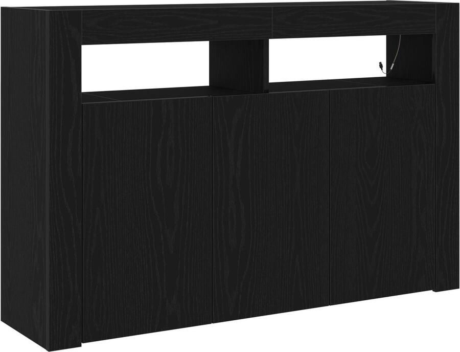 VidaXL Dressoir Zwart eiken Gefabriceerd hout 116 x 30 x 75 cm - Foto 2