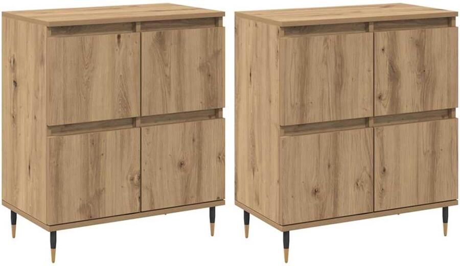 VidaXL Dressoirs 2 pcs artisanaal eikenkleurig 120 x 35 x 70 cm