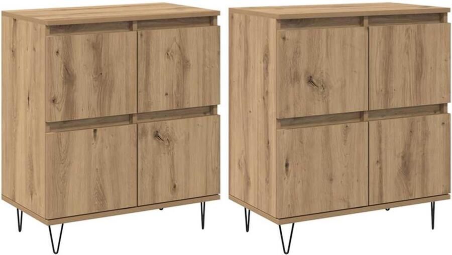 VidaXL Dressoirs 2 pcs artisanaal eikenkleurig 120 x 35 x 70 cm