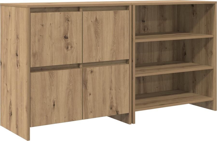 VidaXL Dressoirs 2 pcs artisanaal eikenkleurig 70 x 41 x 75 cm