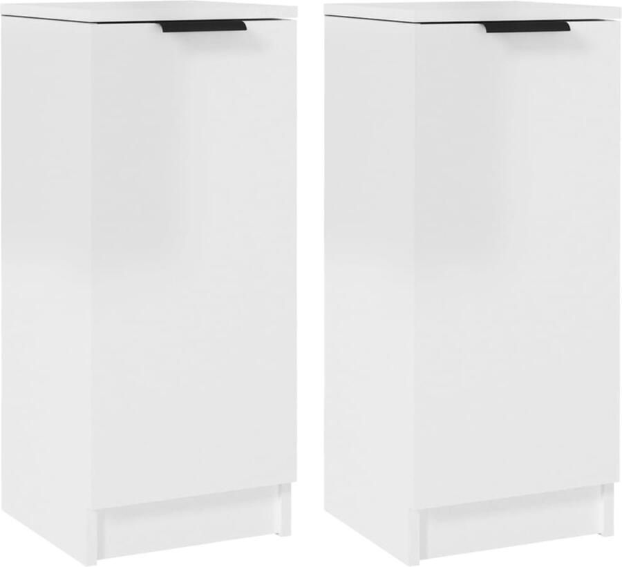 VidaXL Dressoirs 2 stuks Hoogglans Wit 30x30x70 cm Dressoir Houten Dressoir Witte Dressoir Modern Dressoir Minimalistisch Dressoir