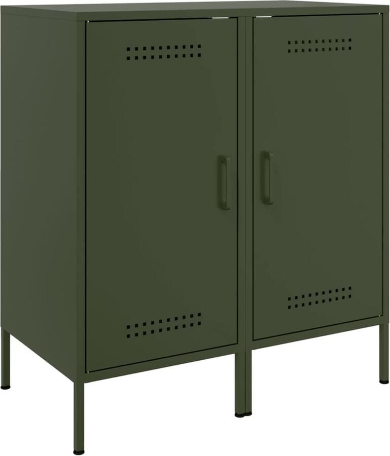 VidaXL Dressoirs 2 st 36x39x79 cm staal olijfgroen