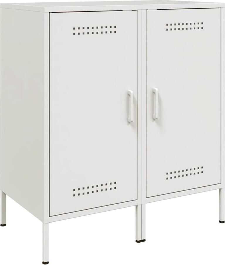 VidaXL Dressoirs 2 st 36x39x79 cm staal wit