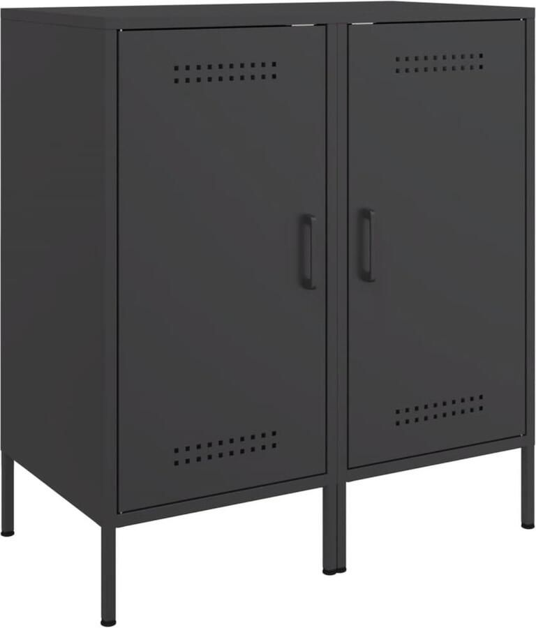 VidaXL Dressoirs 2 st 36x39x79 cm staal zwart
