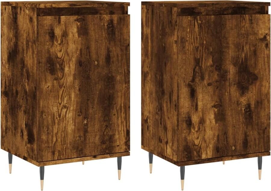 VidaXL Dressoirs 2 st Gerookt Eiken 40x35x70 cm Dressoir Meubel Houten Dressoir Vintage Dressoir Landelijk Dressoir - Foto 2