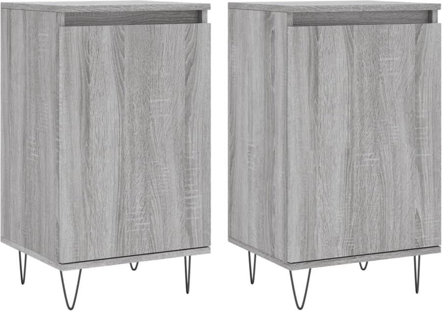 VidaXL Dressoirs 2 st Grijs Sonoma 40x35x70 cm Dressoir Houten Dressoir Vintage Dressoir Salontafel Tv Tafel