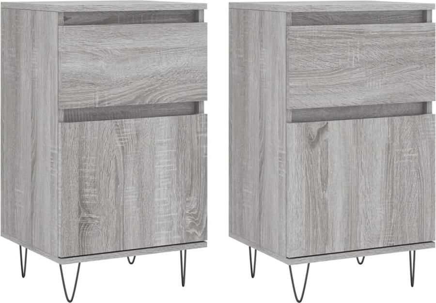 VidaXL Dressoirs 2 stuks Grijs Sonoma Eiken 40x35x70 cm Dressoir Opbergkast Kast Houten Dressoir Grijze Dressoir