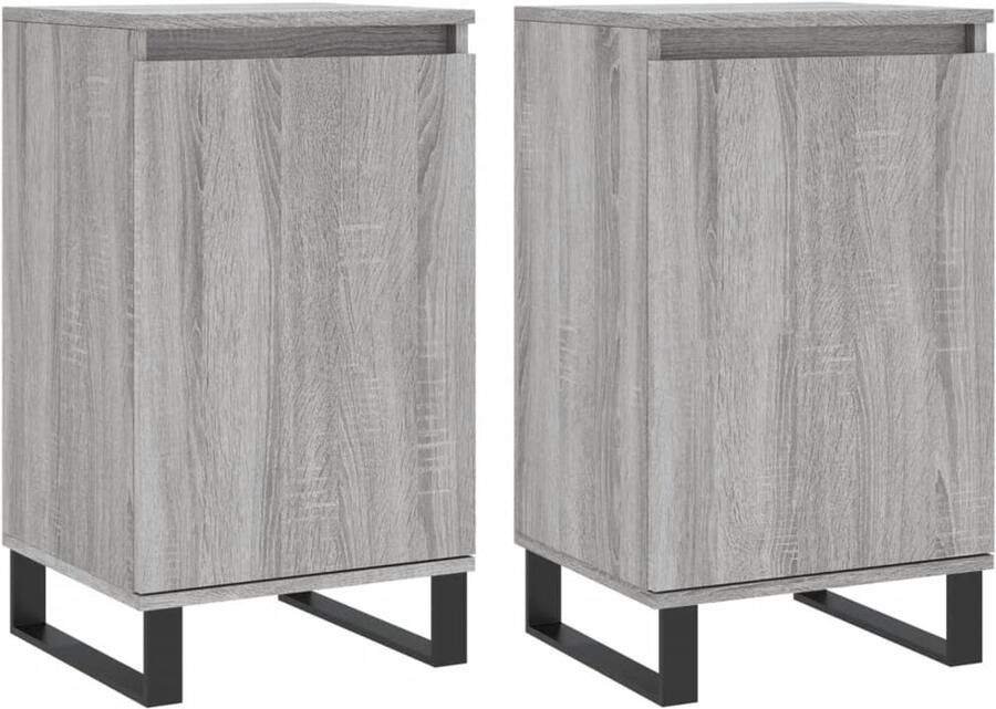 VidaXL Dressoirs 2 stuks Grijs Sonoma 40x35x70 cm Dressoir Grijze Dressoir Houten Dressoir Salontafel Tv Tafel - Foto 6