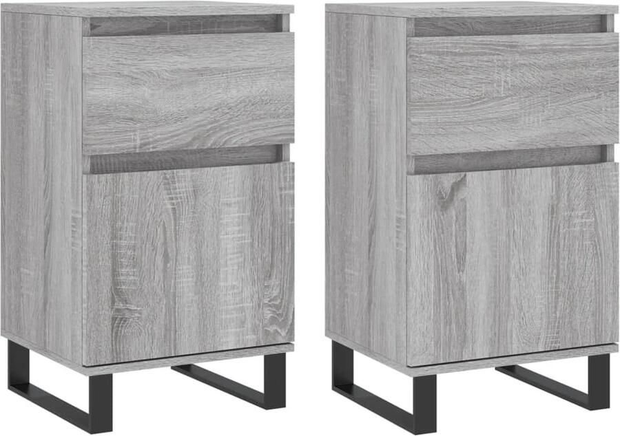 VidaXL -Dressoirs-2-st-40x35x70-cm-bewerkt-hout-grijs-sonoma - Foto 5