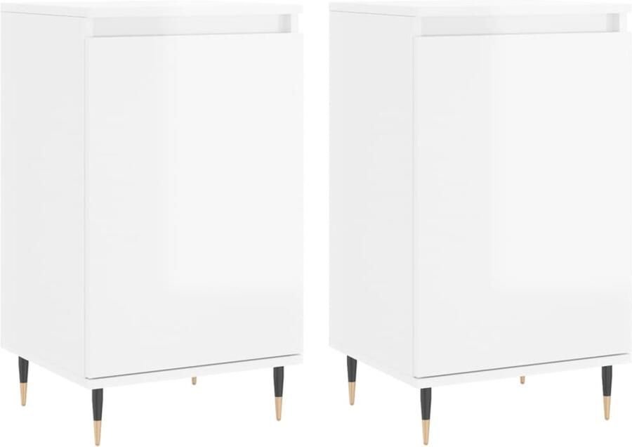 VidaXL Dressoirs 2 stuks Hoogglans Wit 40x35x70 cm Dressoir Commode Vintage Dressoir Houten Dressoir Modern Dressoir