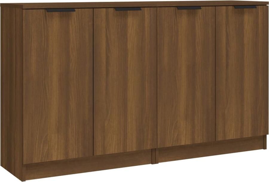 VidaXL Dressoirs 2 stuks Bruin eiken 60x30x70 cm Dressoir Houten Dressoir Bruine Eiken Dressoir Opbergkast Salontafel