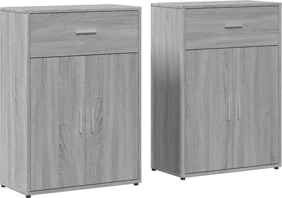 VidaXL -Dressoirs-2-st-60x30x84-cm-bewerkt-hout-grijs-sonoma-eikenkleur