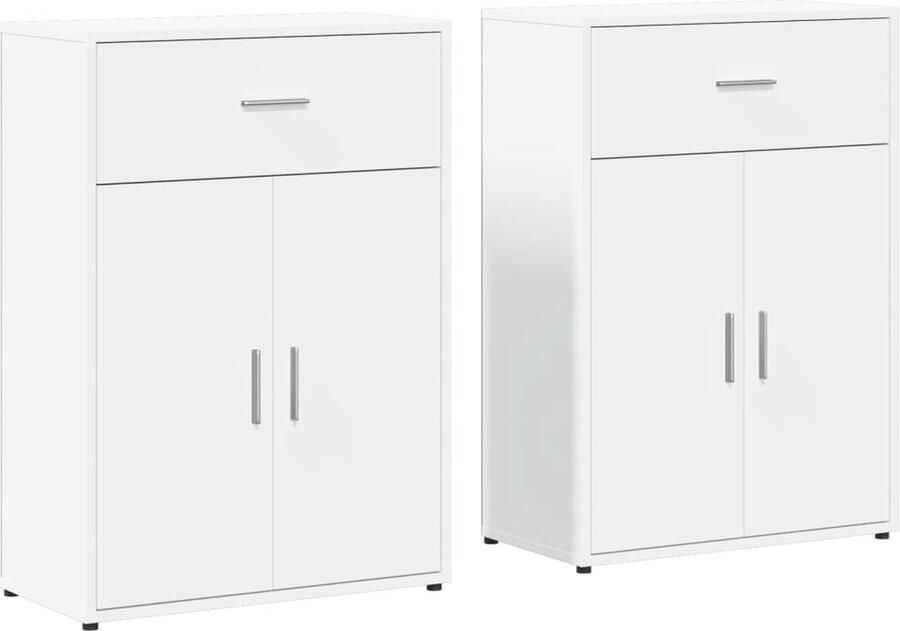 VidaXL -Dressoirs-2-st-60x30x84-cm-bewerkt-hout-wit