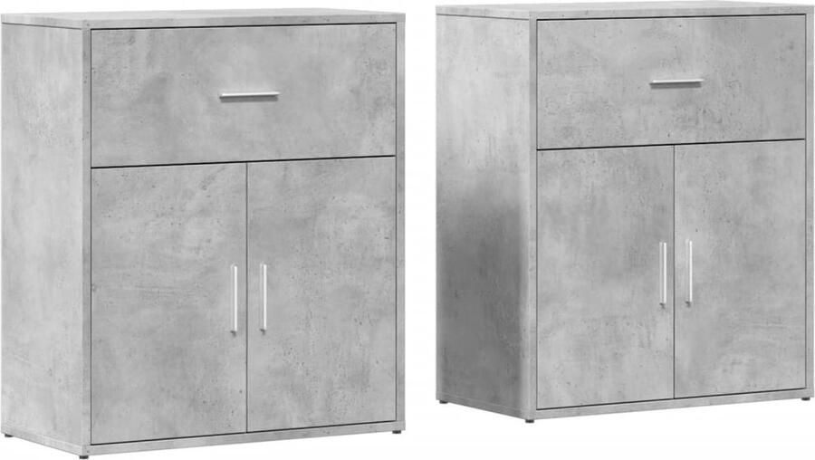 VidaXL -Dressoirs-2-st-60x31x70-cm-bewerkt-hout-betongrijs