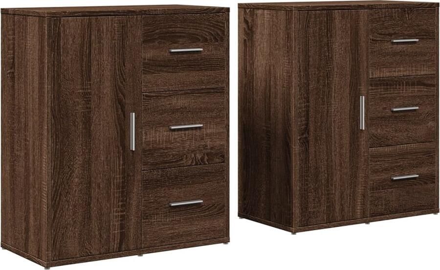 VidaXL -Dressoirs-2-st-60x31x70-cm-bewerkt-hout-bruin-eikenkleurig
