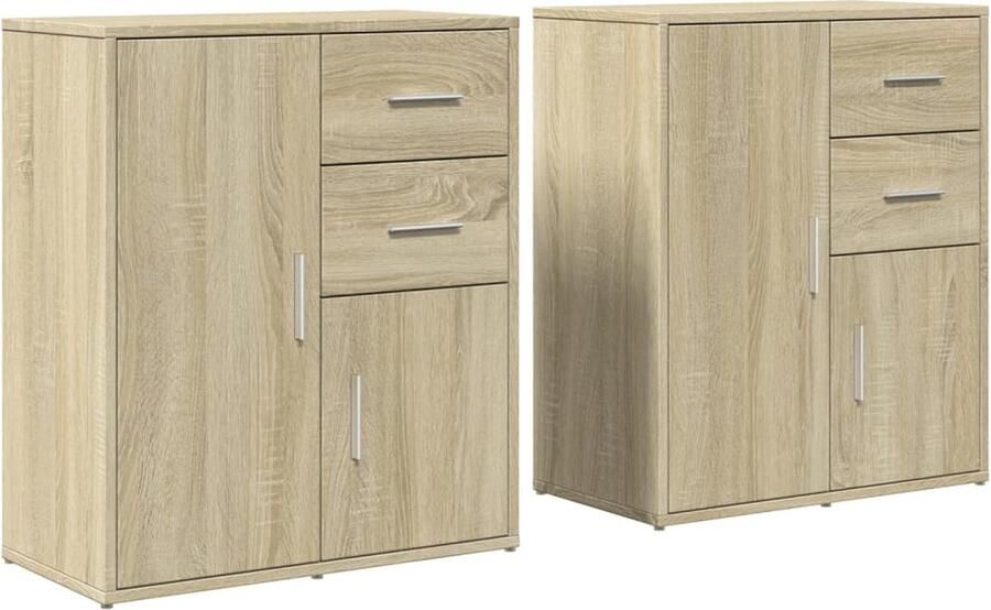 VidaXL -Dressoirs-2-st-60x31x70-cm-bewerkt-hout-sonoma-eikenkleurig