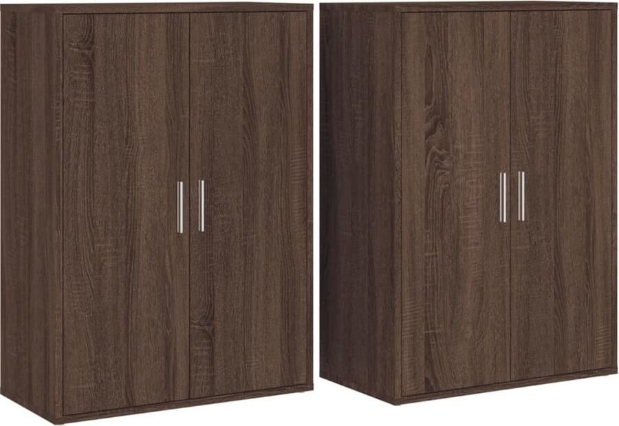 VidaXL -Dressoirs-2-st-60x31x84-cm-bewerkt-hout-bruin-eikenkleurig
