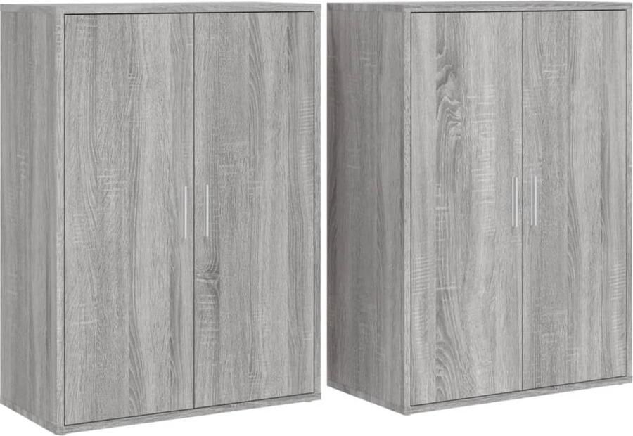 VidaXL -Dressoirs-2-st-60x31x84-cm-bewerkt-hout-grijs-sonoma-eikenkleur