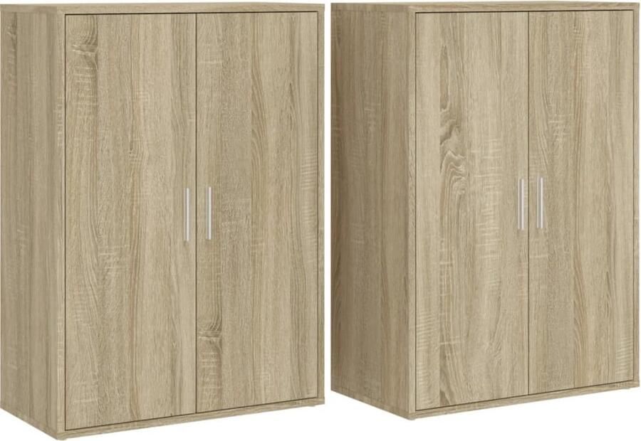VidaXL -Dressoirs-2-st-60x31x84-cm-bewerkt-hout-sonoma-eikenkleurig