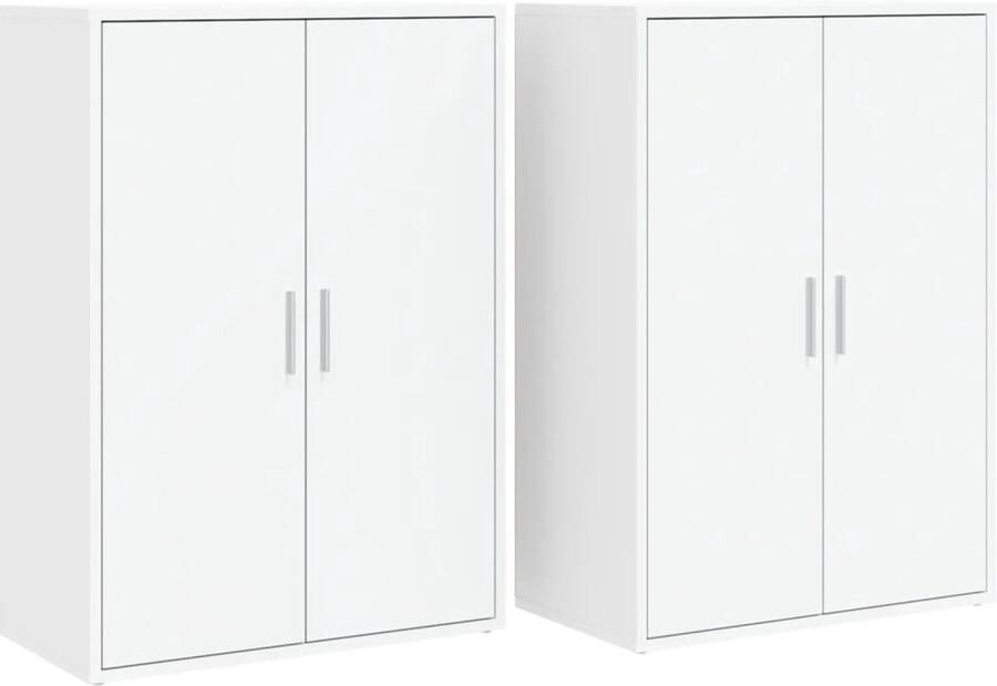 VidaXL Dressoirs 2 stuks Hout Wit 60x31x84 cm Dressoir Opbergkast Houten Dressoir Wit Dressoir Salontafel